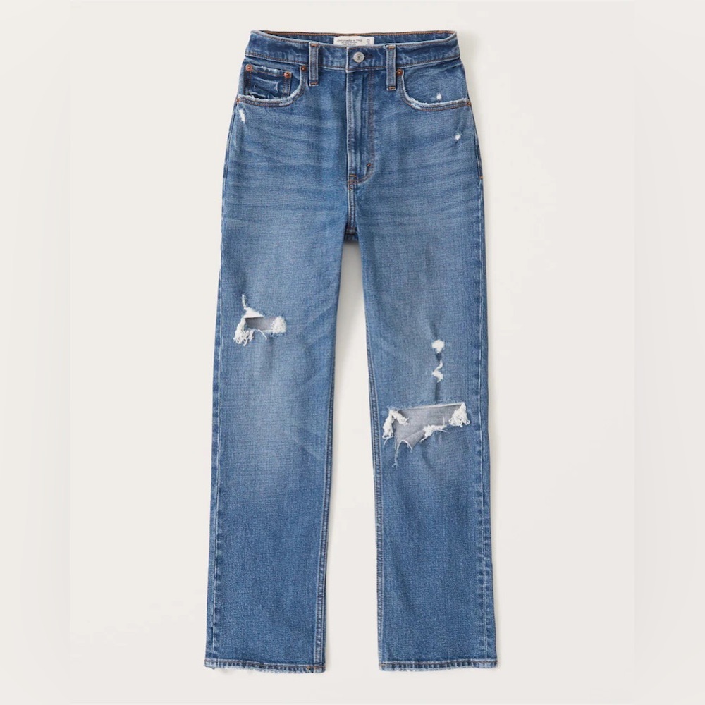 Abercrombie Erin Ankle Straight Ultra High Rise Jeans